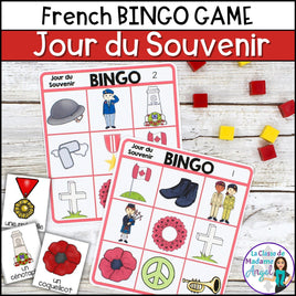 Jour du Souvenir:  French Remembrance Day Bingo Game