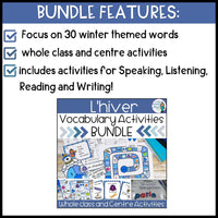 Hiver:  Winter Themed Vocabulary BUNDLE in French