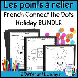 Les fêtes - Les points à relier - French Holiday Connect the Dots BUNDLE