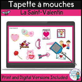 La Saint-Valentin - French Valentine's Day Vocabulary Game -La tapette à mouches