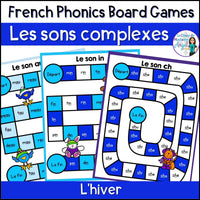 L'hiver | French Winter Phonics Board Games | Les sons complexes