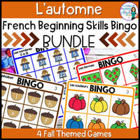 L'automne - French Fall Beginning Skills Bingo Games BUNDLE