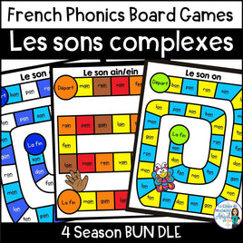 French Phonics Four Season Board Games BUNDLE | Les sons complexes