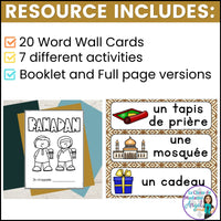 Le Ramadan - French Ramadan Activity Booklet and Vocabulary Cards