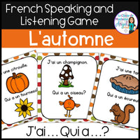L'automne | French Fall or Autumn Vocabulary game | J'ai. . . Qui a. . .?