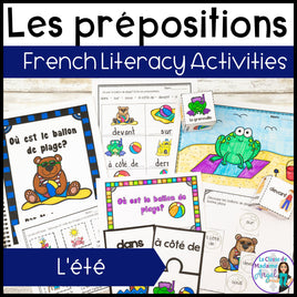 Les prépositions | French Summer Preposition Activities and Reader | L'été