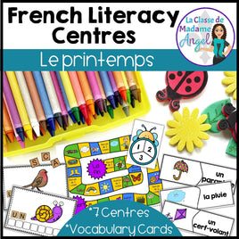 Le printemps - French Spring Themed Literacy Activities and Vocabulary Cards