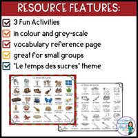 Le temps des sucres - 3 French Maple Sugar Shack Vocabulary Games and Centres