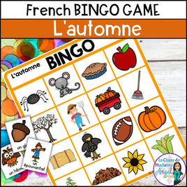 L'automne:  Fall (Autumn) Themed BINGO Game in French