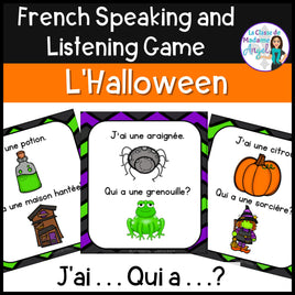 French Halloween Vocabulary Speaking Game: J'ai ... Qui a ...? pour l'Halloween