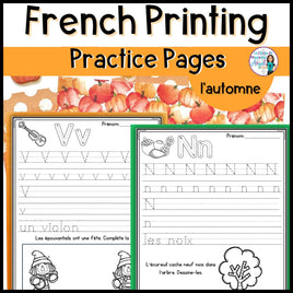 Les lettres de l'alphabet - French Fall Alphabet Letters Printing Practice