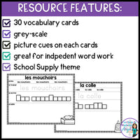 La rentrée scolaire | French Back to School Word Work Activity Mats