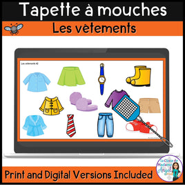 Les vêtements - French Clothing Vocabulary Game - La tapette à mouches