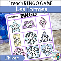 Les formes de l'hiver - French Winter 2D Shapes Bingo Game