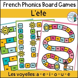 L'été | French Summer Phonics Board Games | French Consonant and Vowel Sounds