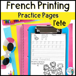 Lettres de l'alphabet - French Alphabet Letters Summer Printing Practice