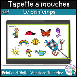 Le printemps - French Spring Vocabulary Game - La tapette à mouches