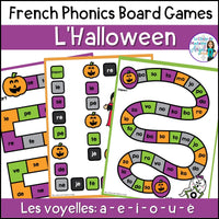 L'Halloween | French Halloween Phonics Board Games | French Vowel Sounds