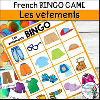 Les vêtements - French Clothing Vocabulary Bingo Game