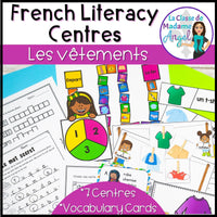 Les vêtements - French Clothing Themed Literacy Centres and Vocabulary Cards