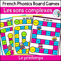 Le printemps - French Spring Phonics Board Games - Les sons complexes