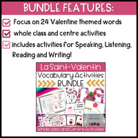 La Saint-Valentin - French Valentine's Day Vocabulary and Activities BUNDLE