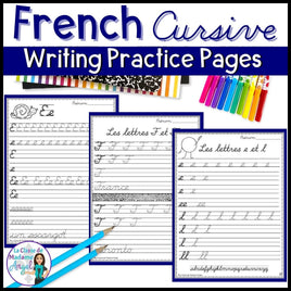 L'écriture cursive | French Cursive Writing Practice Pages