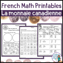 La Monnaie canadienne - French Canadian Money Math Printables