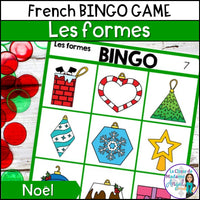 Les formes de Noël | French Christmas 2D Shapes Bingo Game