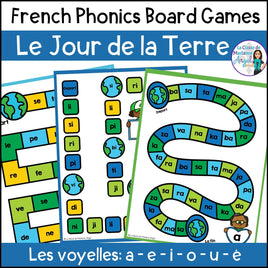 Le Jour de la Terre | French Phonics Board Games | French Vowel Sounds