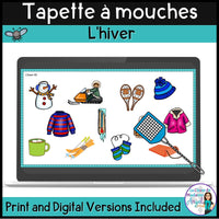 L'hiver - French Winter Vocabulary Game - La tapette à mouches