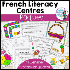 Pâques - French Easter Literacy Activities and Vocabulary Cards