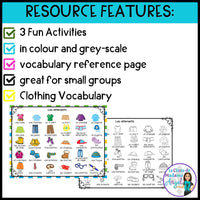 Les vêtements - 3 French Clothing Vocabulary Games and Centres