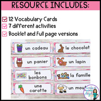 Pâques - French Easter Activities Booklet and Vocabulary Word Wall Cards