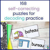French Phonics Puzzles - Complex Sounds Decoding Practice Activity BUNDLE of 4 sets