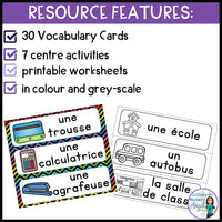 La Rentrée Scolaire | French Back to School Vocabulary Centres and Activities