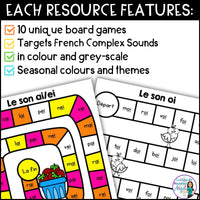 French Phonics Four Season Board Games BUNDLE | Les sons complexes