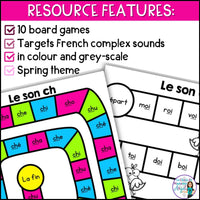 Le printemps - French Spring Phonics Board Games - Les sons complexes