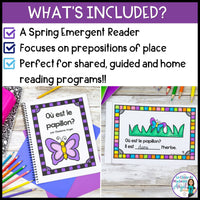 Les prépositions | French Spring Prepositions Activities and Reader | Le printemps