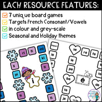 French Year Long Phonics Board Games BUNDLE