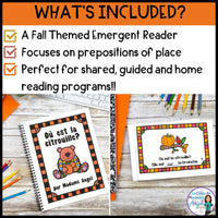 Les prépositions | French Autumn or Fall Preposition Activities and Reader | L'automne