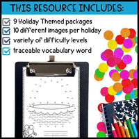 Les fêtes - Les points à relier - French Holiday Connect the Dots BUNDLE
