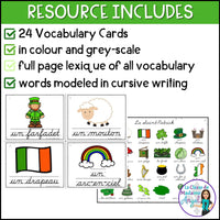 La Saint-Patrick - French Saint Patrick's Day Cursive Writing Write the Room