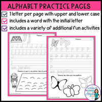 Le printemps - French Spring Alphabet Printing Practice Activities