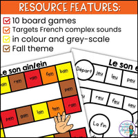 L'automne | French Fall Phonics Board Games | Les sons complexes