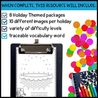 Les fêtes - Les points à relier - French Holiday Connect the Dots BUNDLE