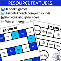 L'hiver | French Winter Phonics Board Games | Les sons complexes