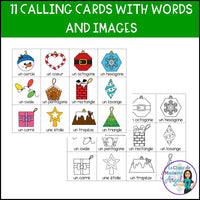 Les formes de Noël | French Christmas 2D Shapes Bingo Game