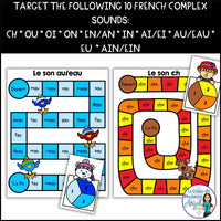 French Phonics Four Season Board Games BUNDLE | Les sons complexes