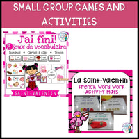 La Saint-Valentin - French Valentine's Day Vocabulary and Activities BUNDLE